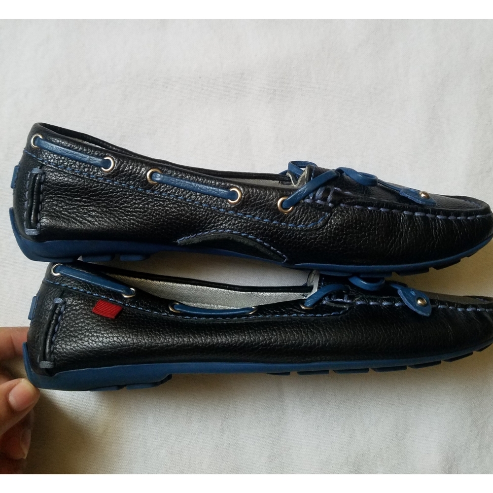 Marc Joseph Loafer Flats shoes black blue size 6.5